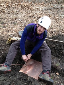 Sean Installing Ground Plate to assist in lightning protection for trees